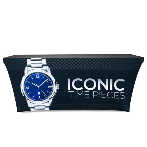 6′ Stretch Table Throw Full Color 4-sided with Custom Dye-Sub Print