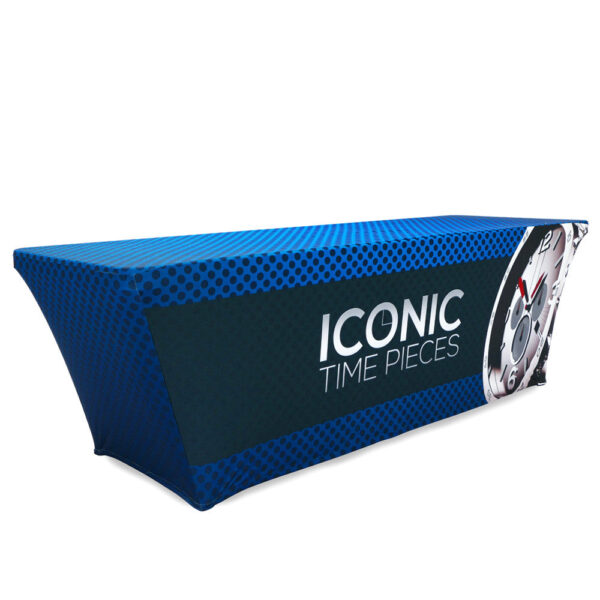 8′ Stretch Table Throw Full Color 3-sided with Custom Dye-Sub Print